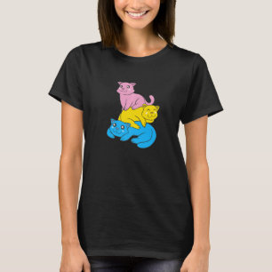 Pansexuality Flag Cats Pan Pride Colour T-Shirt