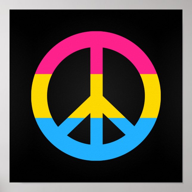 Pansexuality flag peace sign poster (Front)