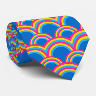 Pansexuality pride flag / blue rainbow pattern tie