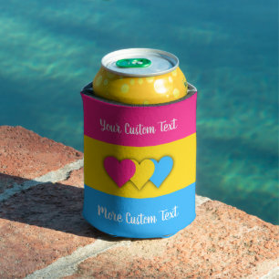 Pansexuality pride flag with text can cooler