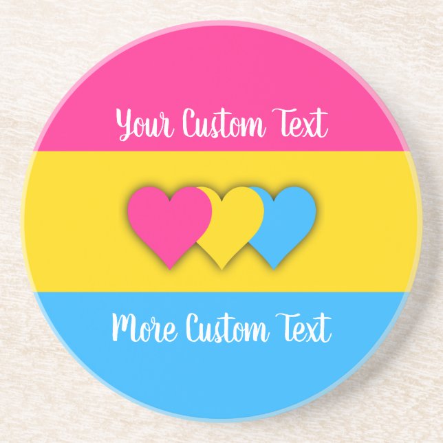 Pansexuality pride flag with text coaster (Front)