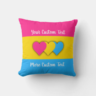 Pansexuality pride flag with text cushion