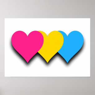 Pansexuality pride hearts Poster