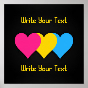 Pansexuality pride hearts Poster