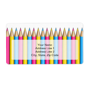 Pansexuality pride pencils Shipping Labels