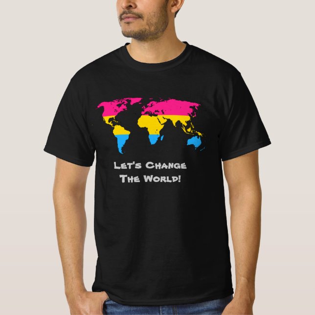 Pansexuality pride world map T-Shirt (Front)