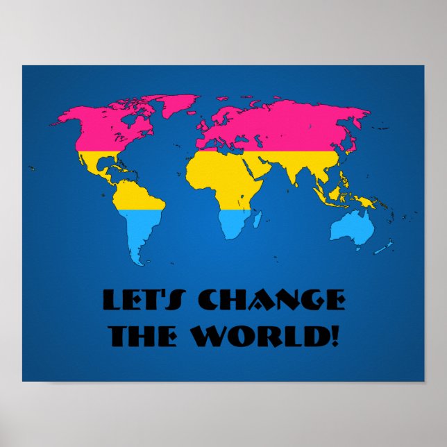 Pansexuality pride world mapposter poster (Front)