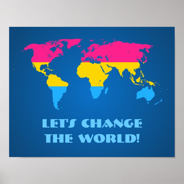 Pansexuality pride world mapposter poster (Front)