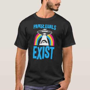Pansexuals Exist Ufo Alien Abduction Pan Pride Rai T-Shirt