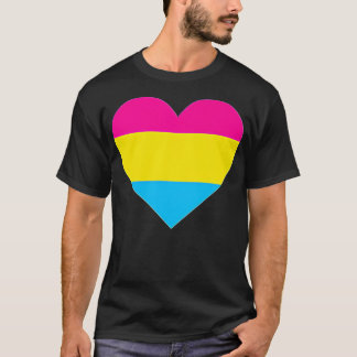 PansexuFlag LGB Love Heart Pocket Print T-Shirt