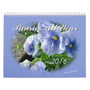 Pansies 2016 Calendar-customise year needed Calendar