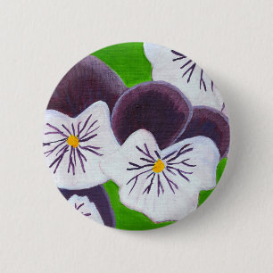 Pansies 6 Cm Round Badge