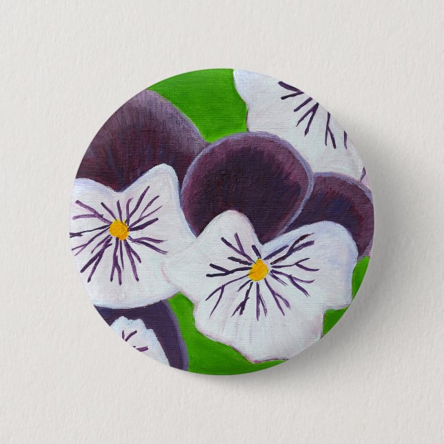 Pansies 6 Cm Round Badge (Front)