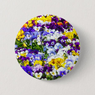 Pansies 6 Cm Round Badge