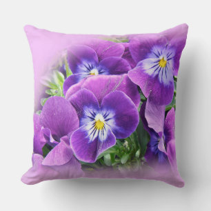Pansies - A Springtime Treat in Deep Purple Cushion