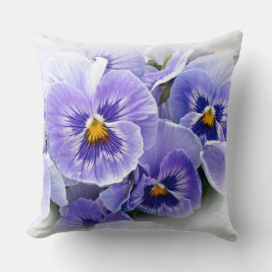 Pansies - A Springtime Treat in Purple and White Cushion