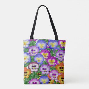 Pansies Allover Tote Bag