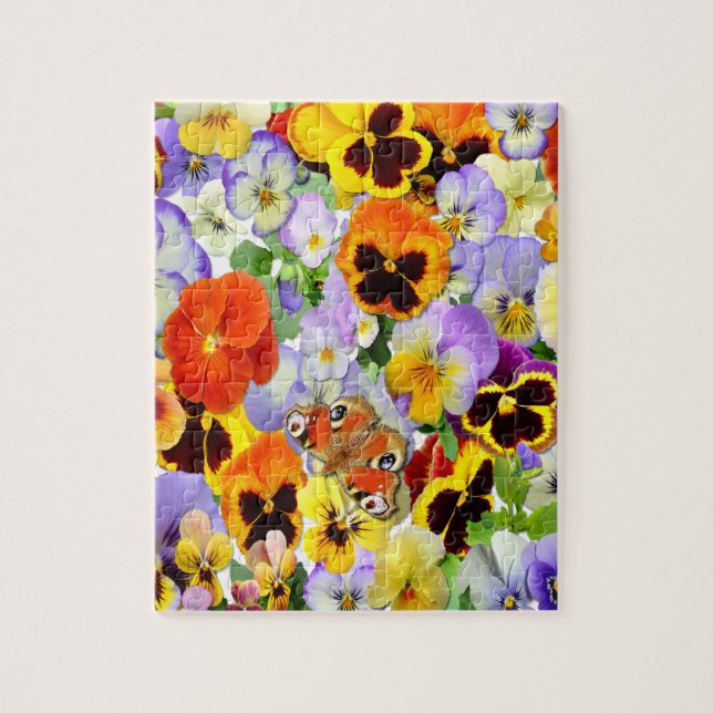 Pansies and Butterfly Jigsaw Puzzle (Vertical)