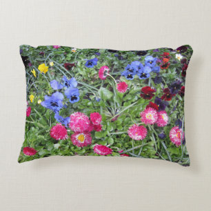 Pansies and Daisies Accent Pillow