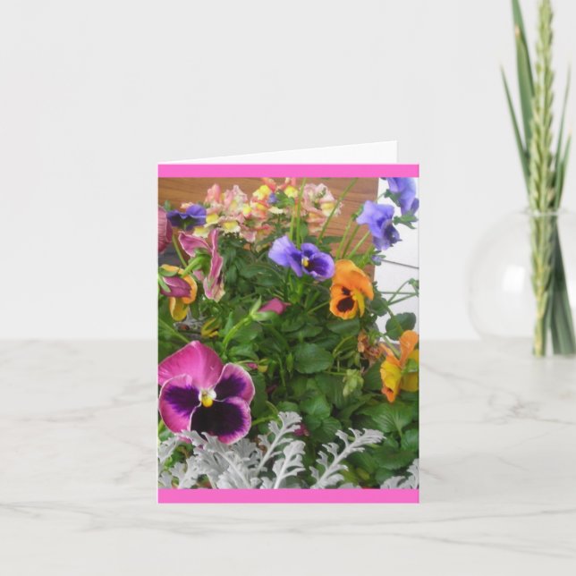 Pansies and snapdragons card (Front)