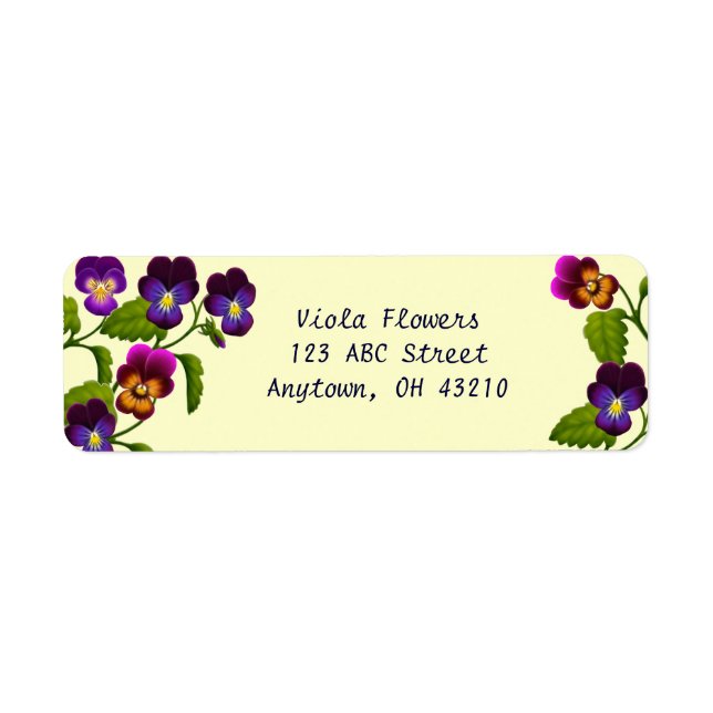 Pansies and Violas Customisable Labels (Front)