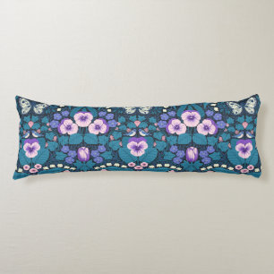 Pansies, birds and butterflies body cushion