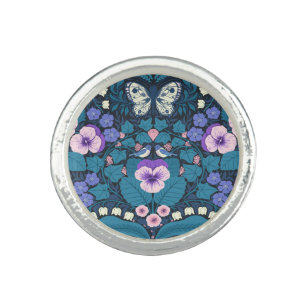Pansies, birds and butterflies ring