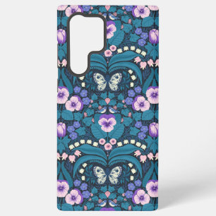 Pansies, birds and butterflies samsung galaxy case