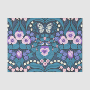 Pansies, birds and butterflies tissue paper