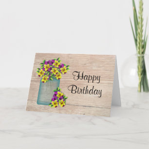 Pansies Birthday Card (Large Print)