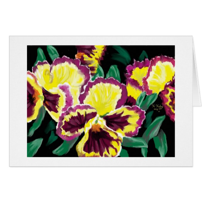 Pansies card (Front Horizontal)