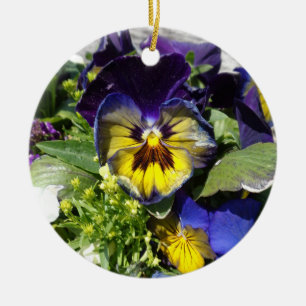 PANSIES! CERAMIC ORNAMENT