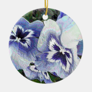 PANSIES CERAMIC TREE DECORATION