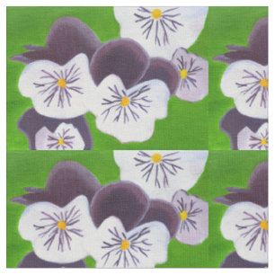 Pansies cotton fabric