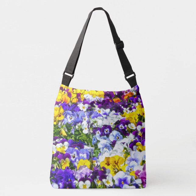 Pansies Crossbody Bag (Front)