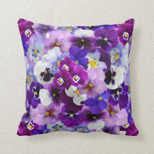 Pansies Easter Spring Flowers Throw Pillow