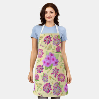 Pansies Floral Bouquet Apron