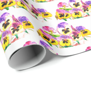 Pansies Floral Flowers Pansy Gift Wrap Pretty