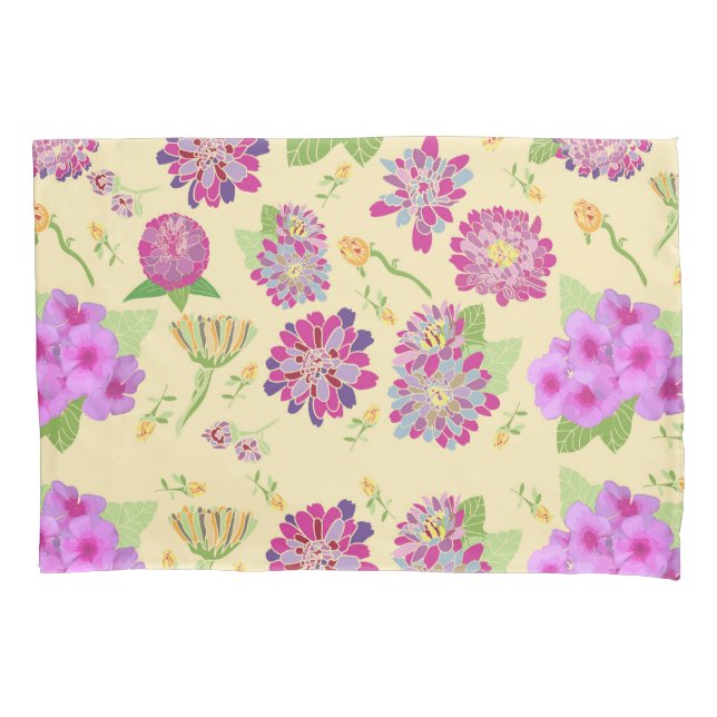 Pansies Floral Single Standard Pillowcase (Front)
