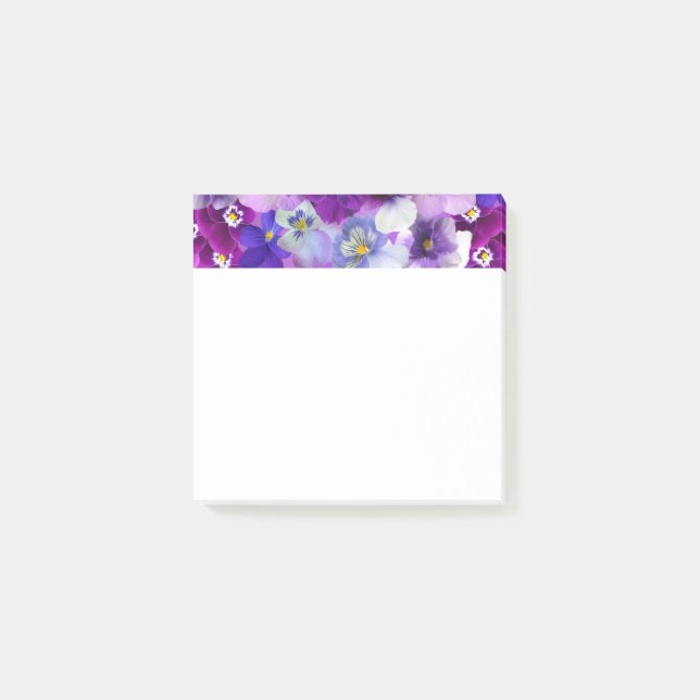 Pansies Flowers Floral Border Print Design Post-it Notes (Front)