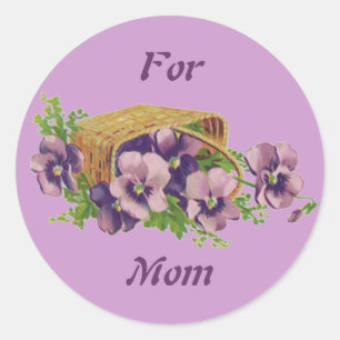 Pansies For Mum Classic Round Sticker