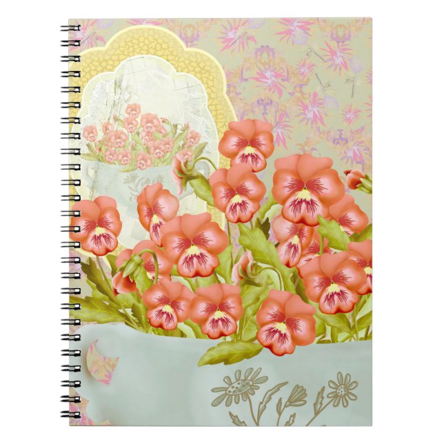 Pansies in a Bowl Notebook (Front)