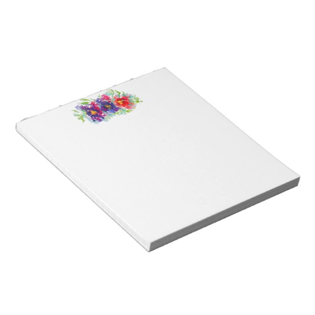 Pansies in Watercolor Notepad (Angled)