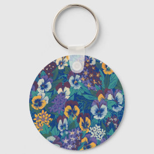 Pansies Key Ring