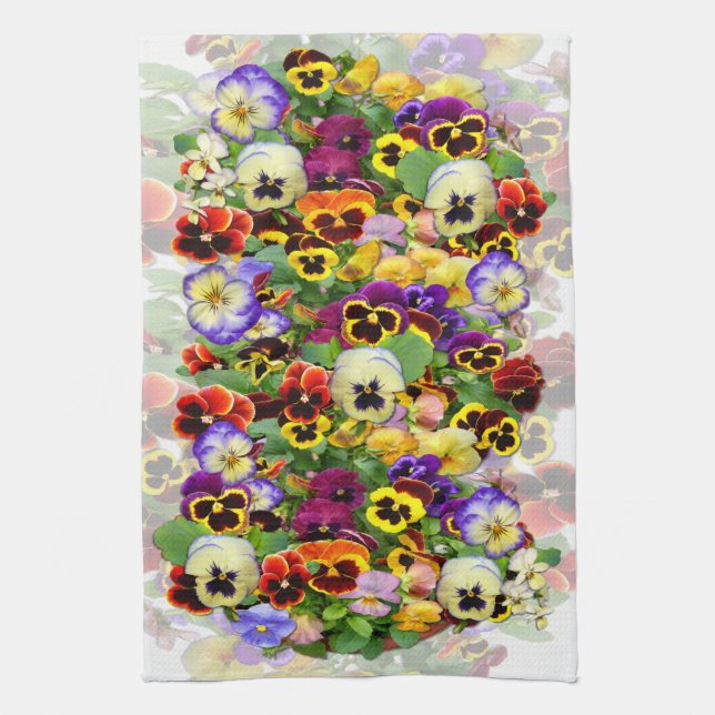 Pansies ~ Kitchen Towel # 4 (Vertical)