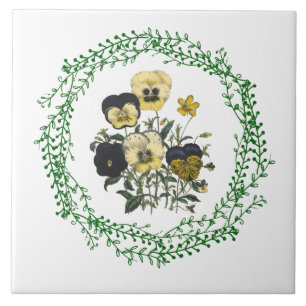 Pansies Large (6" X 6") Ceramic Photo Tile