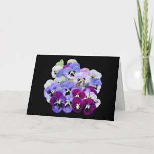 Pansies on a Black Background Thank You Note Card