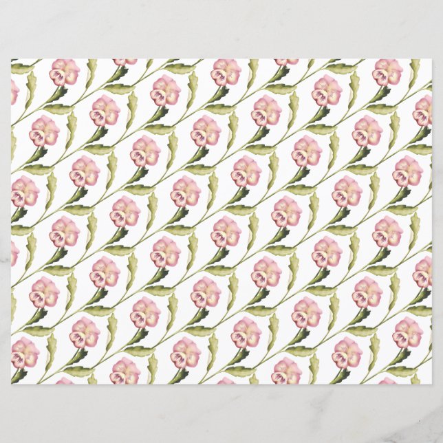 Pansies on a White Background (Front)