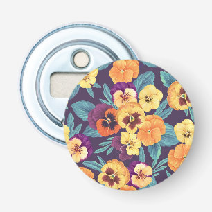 Pansies on plum violet bottle opener