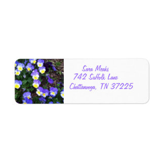 Pansies on return address labels